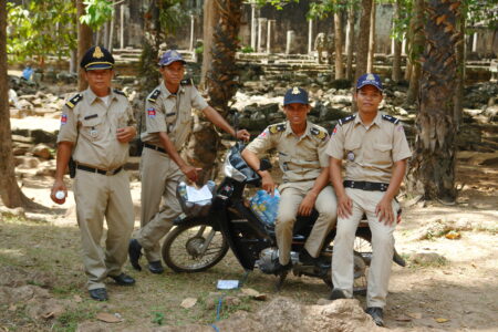 Police Group at the temples - Cambodia