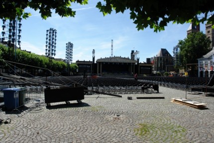 Preparations in town square