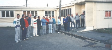 Lining up at the kitchen door