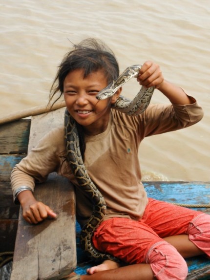 Snake Charmer - Tonle Sap Lake - Cambodia