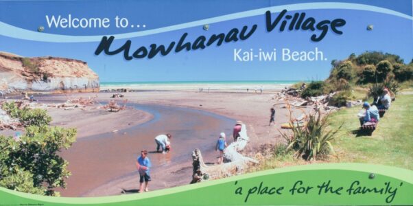 Whanganui - Welcome to Mowhanau Village, Kai-iwi Beach August 2013 - Kai-iwi Beach - Ray Lovell
