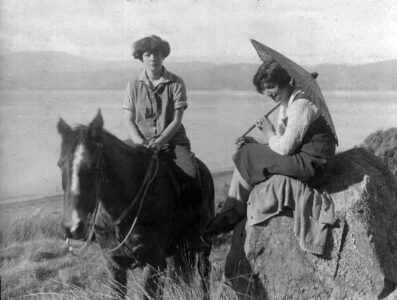 Sylvia on Jimmy with Nora on Kapiti Island