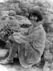 Nora WILKINSON on Kapiti in garden