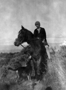 Sylvia on Jimmy with dog