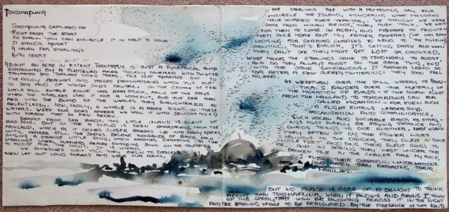Draft page from Kāpiti Experiences - Living on Kāpiti Island by Sylvia Lovell